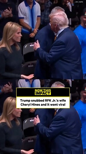Yes, that is Cheryl Hines from Curb Your Enthusiasm. And yes, she is married to RFK Jr., but, that still didn't earn her a handshake from Trump. | NowThis Impact