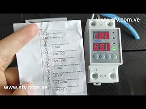 Configuración protector de voltaje y amperaje por alta y baja, protector de sobretensión guardamotor