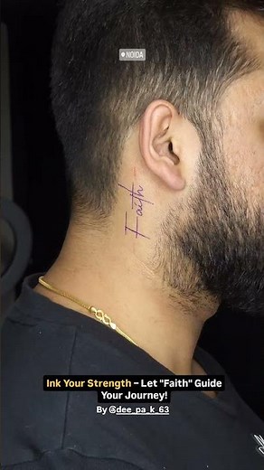 Faith Scripted Tattoo on Neck | Elegant & Meaningful Ink | #Tattoo #tattooideas