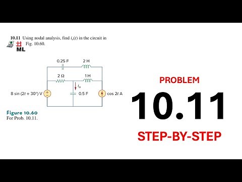 Problem 10.11 - Using nodal analysis, find io(t) in the circuit in Fig 10.60 [SADIKIU]