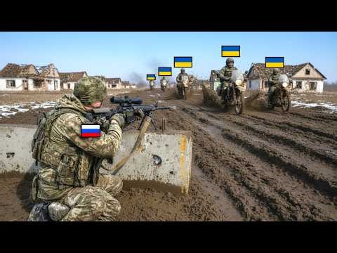 Близкая встреча между российскими и украинскими мотоциклетными подразделениями.что происходит дальше