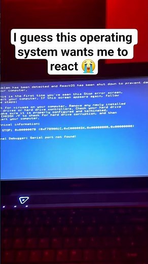 "Will you react if I blue Screen" ahh OS 🥀💔 #memes
