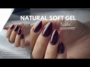 Beginner friendly BIAB nail tutorial | burgundy natural gel nails