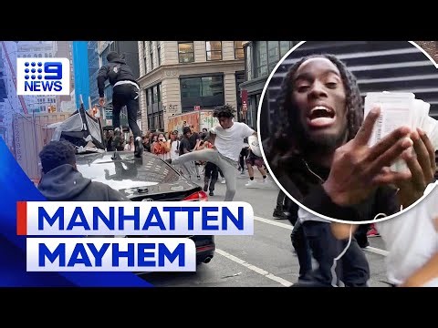 Thousands riot in New York following influencer’s out-of-control giveaway | 9 News Australia