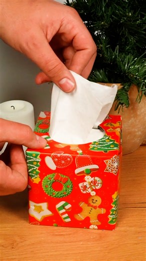Christmas wrapping trick for tissue boxes | Magic Hands Creations