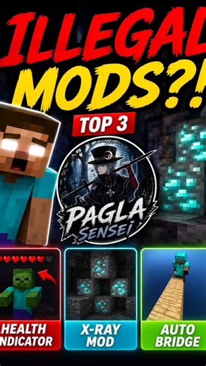 “Top 3 Illegal Minecraft Mods 😳 (100% Working)”