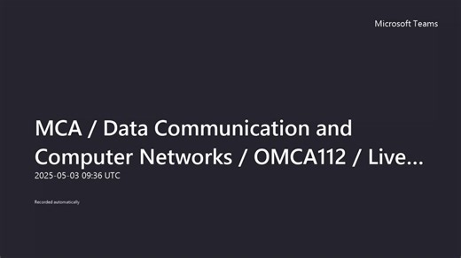 DCCN : Recorded - Live Session 02 on 03-05-2025