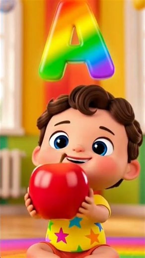 A for Apple🍎 | ABCD Learning for Kids #shorts #viral #kids #trending #cartoon #apple #ytshorts #yt