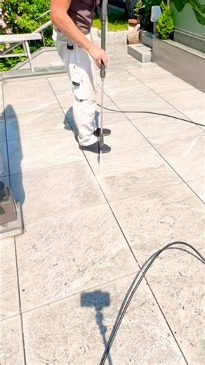 How to clean ceramic tiles on a terrace? #how #clean #cleaning #cleaningmachine #terrace #pressure