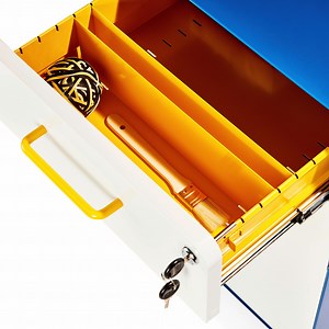 Poppin Stow 3-Drawer File Cabinet - Red/ Blue/ Yellow