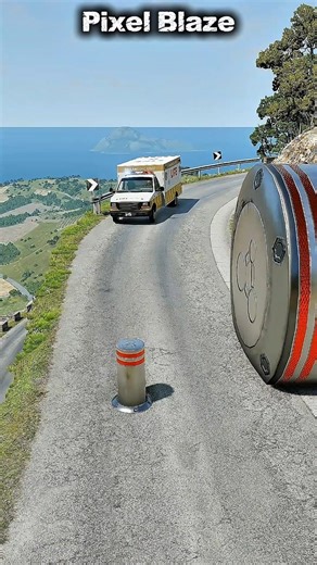 Cars & Ambulance Vans vs Giant Pit dangerous Crash - BeamNG.drive heavy game play