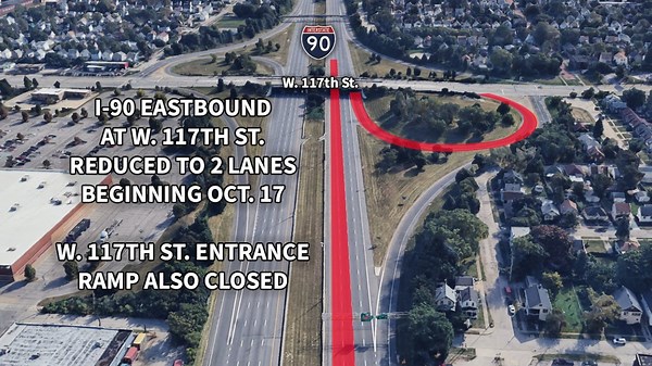 ‘Major rehabilitation’: I-90 lane closure starts tonight