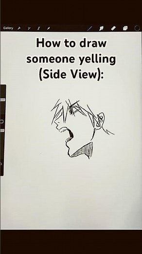 How to draw someone yelling side view