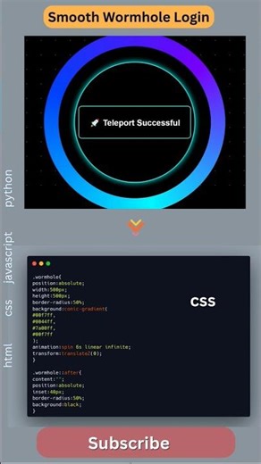 This Wormhole Login Animation Will Blow Your Mind 🤯 #html #css #javascript #webdev