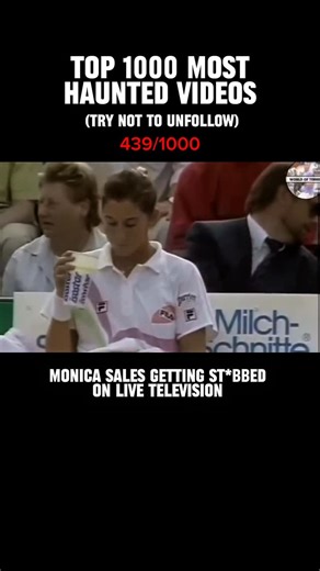 Haunted Footage on Instagram: "On April 30, 1993, during a changeover at the Citizen Cup in Hamburg, 19-year-old world No. 1 Monica Seles was sitting on her bench when a spectator suddenly stepped forward and stabbed her between the shoulder blades. Cameras cut wide as the crowd gasped and Seles collapsed forward, bleeding but conscious. The knife missed her vital organs by inches. The attacker, a Steffi Graf fanatic, admitted he wanted to injure Seles so Graf could reclaim the No. 1 ranking. In