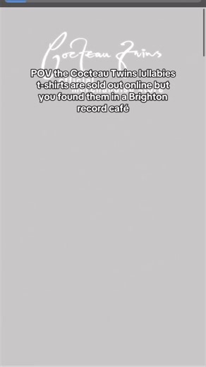 251 reactions · 8 comments | POV these Cocteau Twins tees have sold out everywhere, except our humble record shop in Brighton. Individually numbered edition of 250. Tap to shop! | Bella Union Vinyl Shop | Facebook