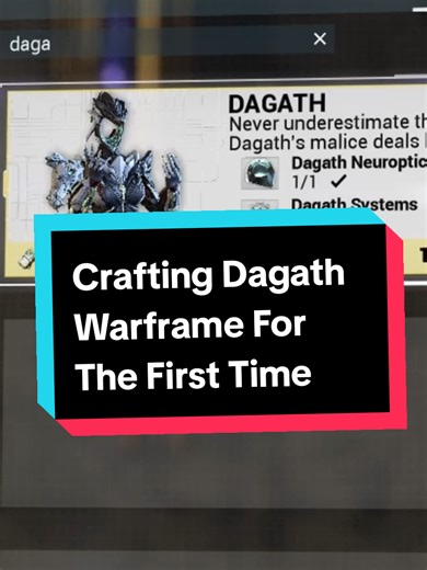 Crafting My First Dagath Warframe: Excitement Unleashed