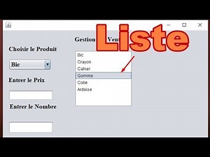 Interface Graphique Utilisateur GUI en java sous NetBeans : comment réaliser liste ?