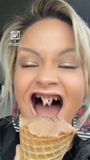 Her gums are putting in overtime right now 🍦🫠 | UNILAD