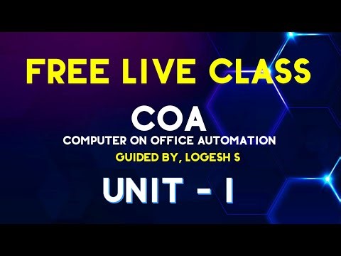 UNIT 1 | Basics of Computer | COMPLETE COA COURSE