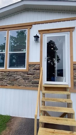 Chance’s Home World on Instagram: "🏠This modular home is the “Cedar Lake” by Franklin Homes! This prefab house is a 32x84, super BIG!! WATCH THE FULL TOUR ON THE CHANNEL FOR ALL THE INFO AND pricing, link in bio! #modularhome #prefabhouse #prefabhomes #housetour #newhome #mobilehome #realestate #house"