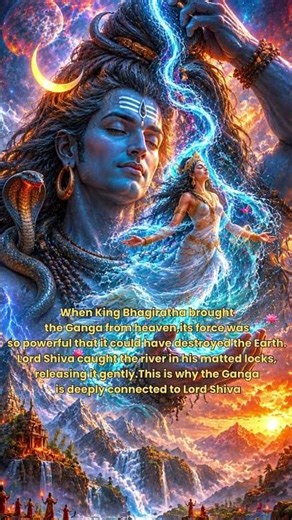 Why Did Ganga Flow Through Shiva's Hair? 🔱#ganga #mahadev