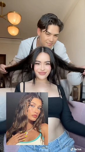 Hayley Bui on Instagram: "Hailey Bieber hair tutorial by @senpooo ! How did he do??Used @vodana_usa curling iron 💓 |AD"