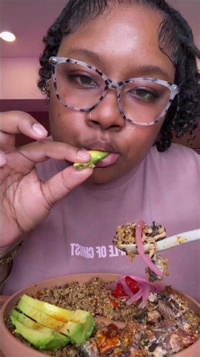 Quinoa & sardines #youtuber #youtubeshorts #viralshorts #mukbang #healthymukbang