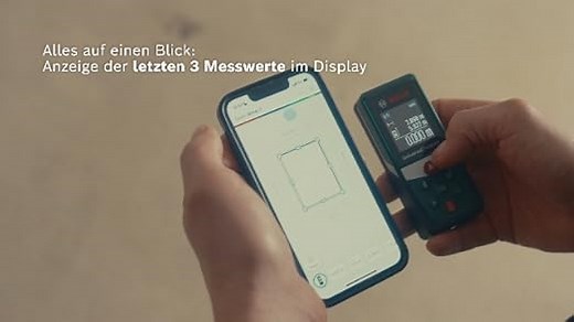 Bosch Laserentfernungsmesser UniversalDistance 50C (Distanz bis 50m präzise messen, Bluetooth-Konnektivität, Messfunktionen, im Karton)