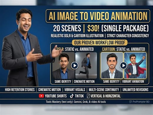Proprompter: I will create ai image to video stories for $30 on fiverr.com