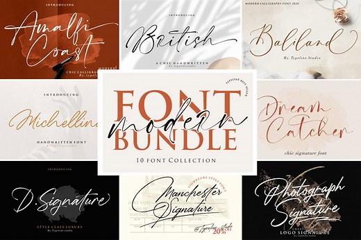 The Modern Handwritten Font Bundle, a Handwritten Font by typeline studio