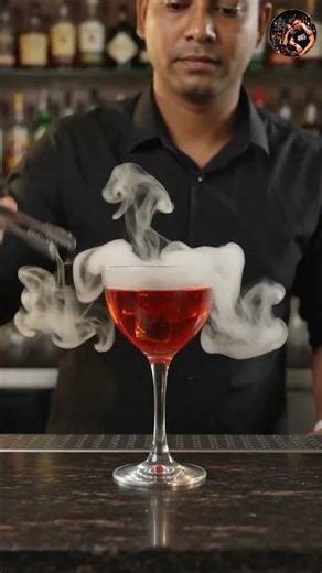 🔥 This Cocktail Looks Like MAGIC! 🍹✨ The Ultimate Smoky Red Cocktail Reveal 😱 #Shorts