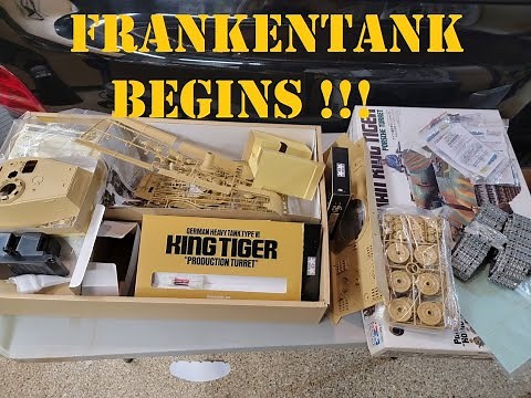 Tamiya 1/16 RC full option King Tiger Porsche turret #56018 and #36201 Frankentank build Part 1
