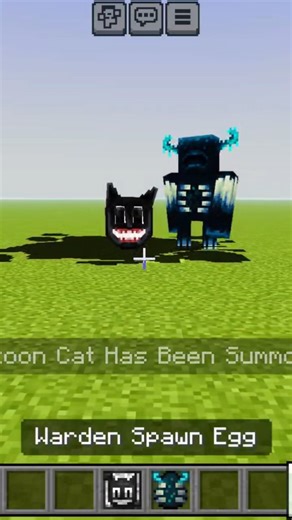 warden vs cartoon cat fight in minecraft #shorts #minecraft