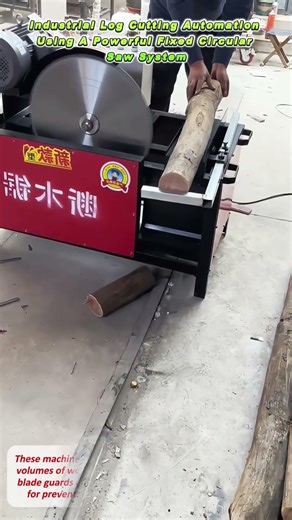 Industrial Log Cutting Automation Using A Powerful Fixed Circular Saw System