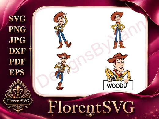 Disney Pixar Toy Story Woody Pull String Doll Waving Close up Name Badge SVG Designs - Instant Download - Etsy