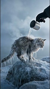 Frozen Cat Statue at −71°C | Ultra-Realistic Ice Thawing Cinematic Video #earthextreme