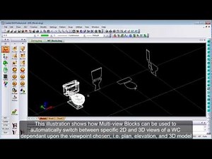 Multi-view Block creation in Caddie AEC Architecture .dwg software