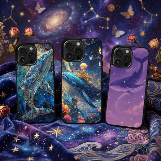 Celestial Whale Phone Case | Galaxy Starry Night Ocean Aesthetic iPhone 17 16 15 14 13 Samsung Galaxy S25 S24 S23 S22 Ultra Plus FE Case - Etsy