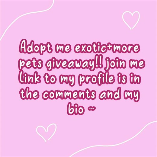 Join me!! Adopt me giveaway pets exotic roblox free robux