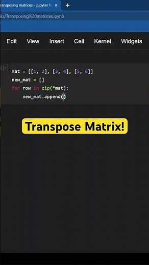 Transpose Matrix in Python! #shorts #python