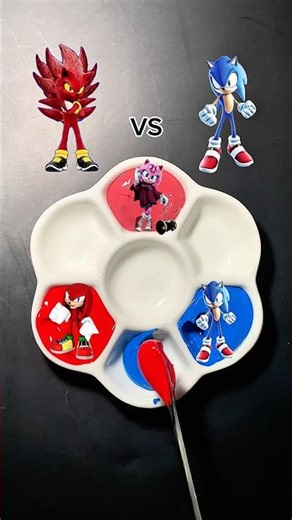 Sonic Family Color Mixing Challenge! 🔴🔵 #shorts #sonic