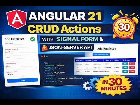 Angular 21 CRUD using signal form with validations using JSON-SERVER API | Signal form tutorial