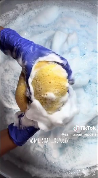 Part 6: Ajax Series  Lav Fab Credit: @Toxicsuds #spongesqueezing #asmrsoapreposts #cleantok #repostaccount #ajax