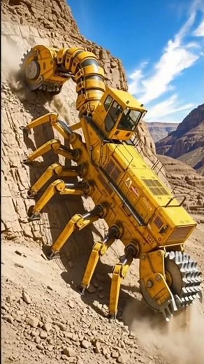 AI Monster Machine: Giant 8-Legged Excavator Climbs Vertical Cliff (4K)