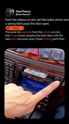 PUSH BUTTON CASSETTE RELEASE IN VINTAGE MERCEDES
