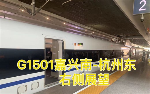 G1501（上海虹桥-南宁东）嘉兴南-杭州东全程原速右侧展望（pov3）