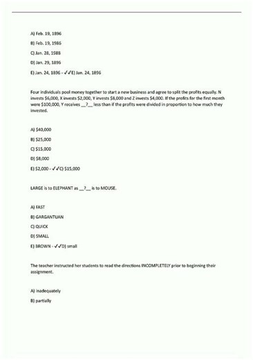 Latest Wonderlic Basic Skills Test with Complete Solutions1393 video