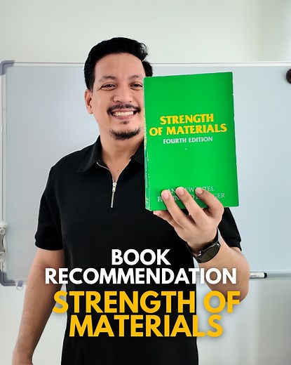 𝙍𝙚𝙖𝙙𝙮 𝙣𝙖 𝙗𝙖 𝙖𝙣𝙜 𝙡𝙖𝙝𝙖𝙩 𝙥𝙖𝙧𝙖 𝙨𝙖 𝙎𝙩𝙧𝙚𝙣𝙜𝙩𝙝 𝙤𝙛 𝙈𝙖𝙩𝙚𝙧𝙞𝙖𝙡𝙨? 😎 This is our 📚 Recommendation for this subject. 𝗦𝘁𝗿𝗲𝗻𝗴𝘁𝗵 𝗼𝗳 𝗠𝗮𝘁𝗲𝗿𝗶𝗮𝗹𝘀 𝗯𝘆 𝗣𝘆𝘁𝗲𝗹 & 𝗦𝗶𝗻𝗴𝗲𝗿: https://vt.tiktok.com/ZSH3CXod9CgnT-LXqj4/ Ito naman ang ibang book recommendation namin: 𝗖𝗶𝘃𝗶𝗹 𝗘𝗻𝗴𝗶𝗻𝗲𝗲𝗿𝗶𝗻𝗴 𝗕𝗼𝗼𝗸𝘀: Engineering Mechanics 2nd Edition by Singer: https://vt.tiktok.com/ZSH3C4XbgQsNM-tYxld/ Engineering Mechanics 3rd Edition by Singer: https://vt.t