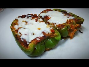Stuffed Capsicum with mozzerella cheese - Easy recipe | Without oven